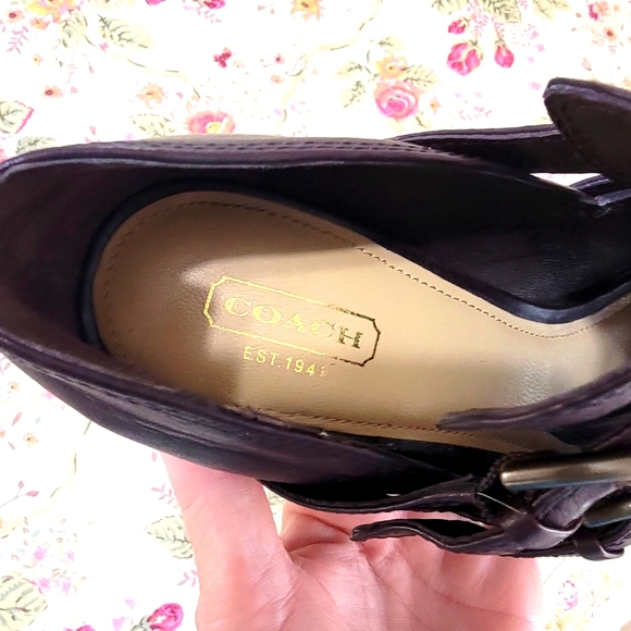 COACH Alexia Brown Platform Shooties Pumps Peep toe 8.5 - Picture 4 of 6